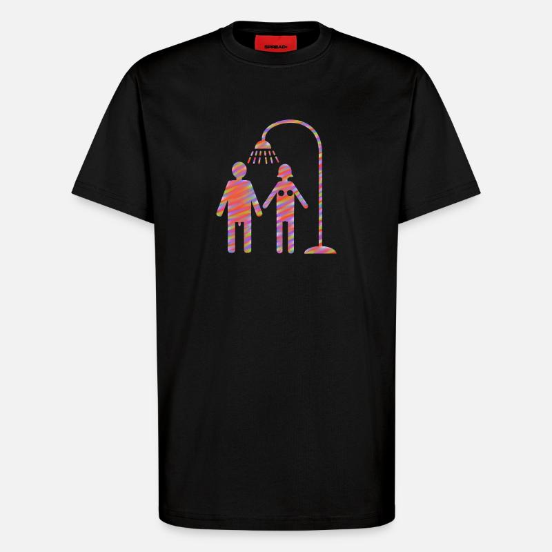  unter der Dusche Duschen - T-Shirt - made by SPREAD - SOLID BLACK