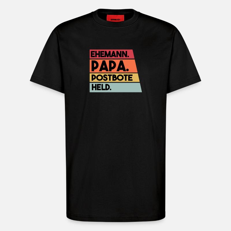 Ehemann Papa Beruf Postbote Held - T-Shirt - made by SPREAD - SOLID BLACK