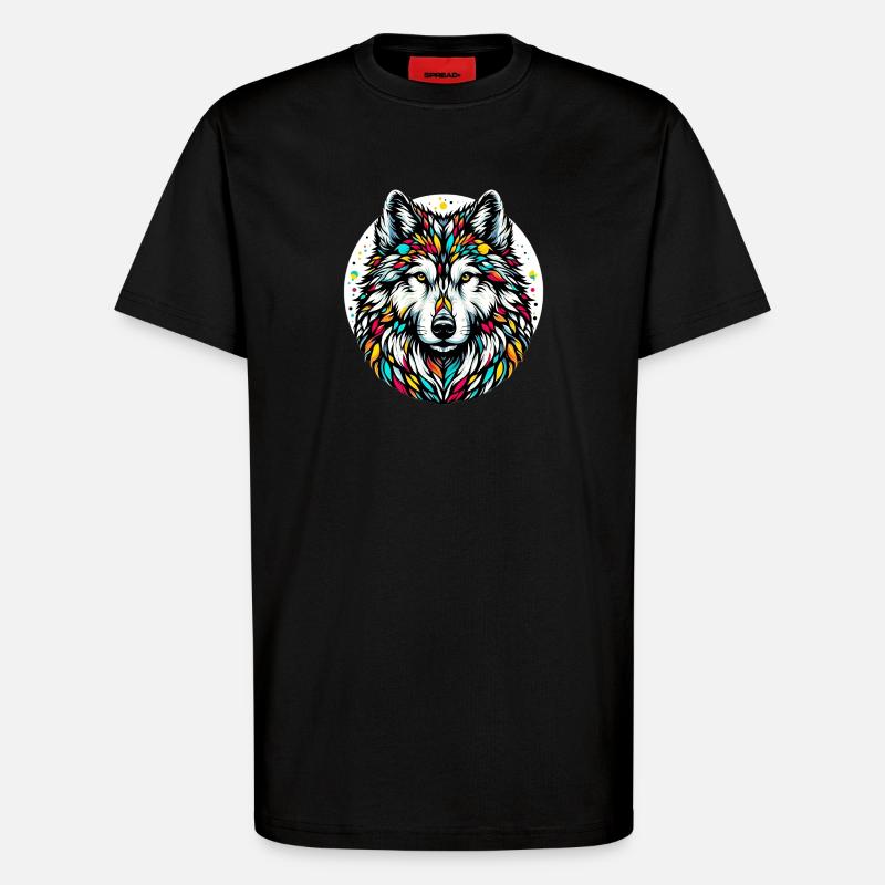 Loup - T-shirt bio décontracté fabriqué en UE - SOLID BLACK