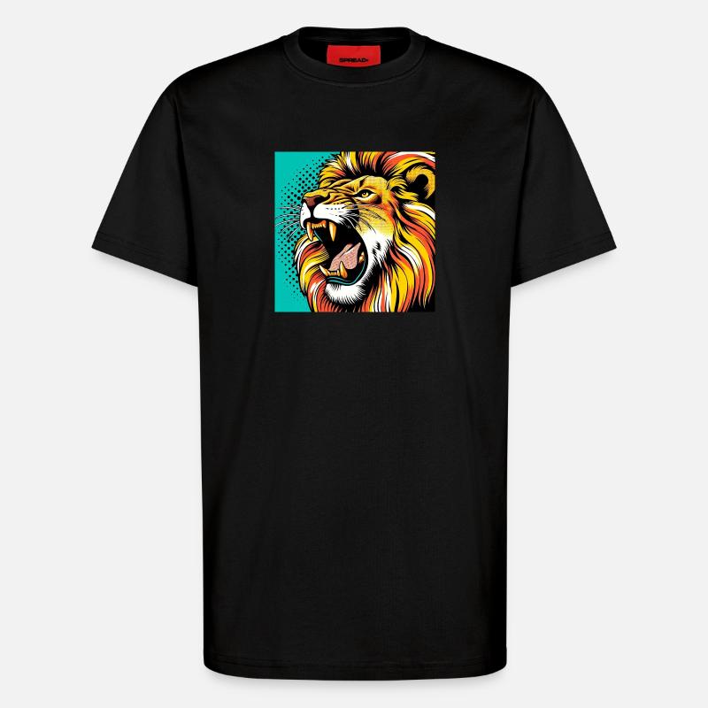 Löwe Pop Art - T-Shirt - made by SPREAD - SOLID BLACK