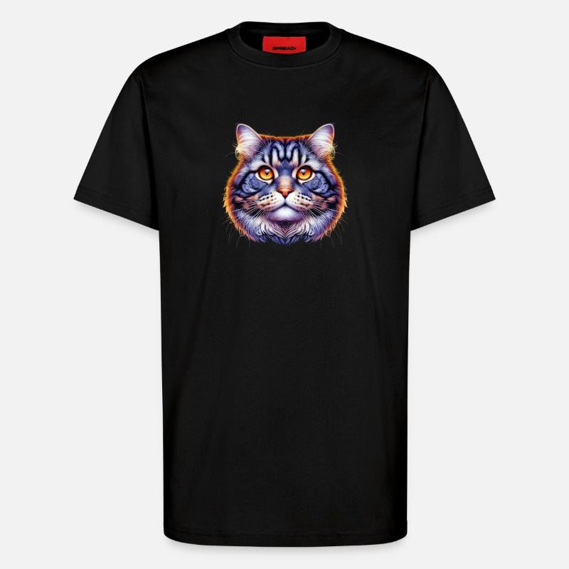 Cat - T-Shirt - made by SPREAD - SOLID BLACK