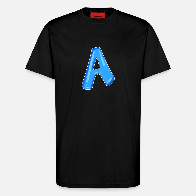 Buchstabe A Anfangsbuchstabe - T-Shirt - made by SPREAD - SOLID BLACK