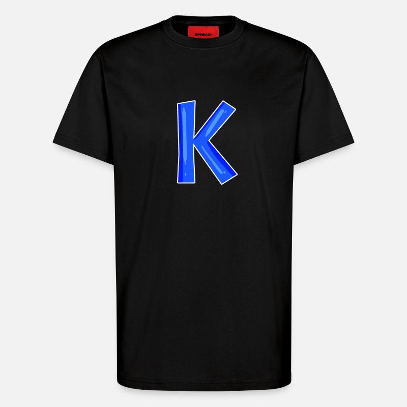 Buchstabe K - Anfangsbuchstabe K - T-Shirt - made by SPREAD - SOLID BLACK