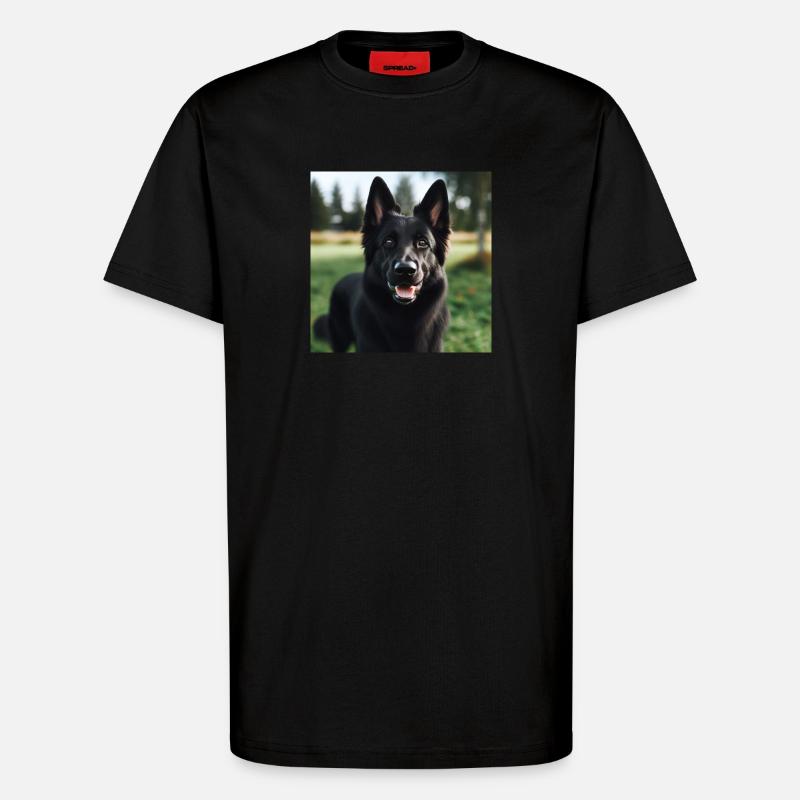 Schwarzer Deutscher Schäferhund - T-Shirt - made by SPREAD - SOLID BLACK