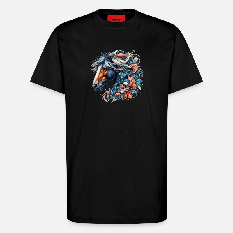Pferd - T-Shirt - made by SPREAD - SOLID BLACK