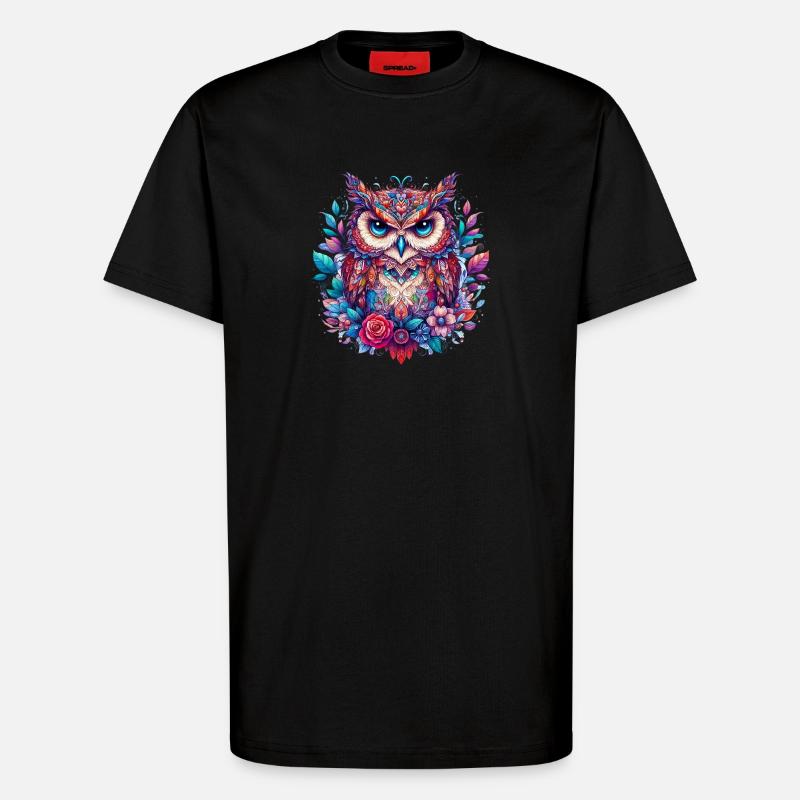 Eule - T-Shirt - made by SPREAD - SOLID BLACK