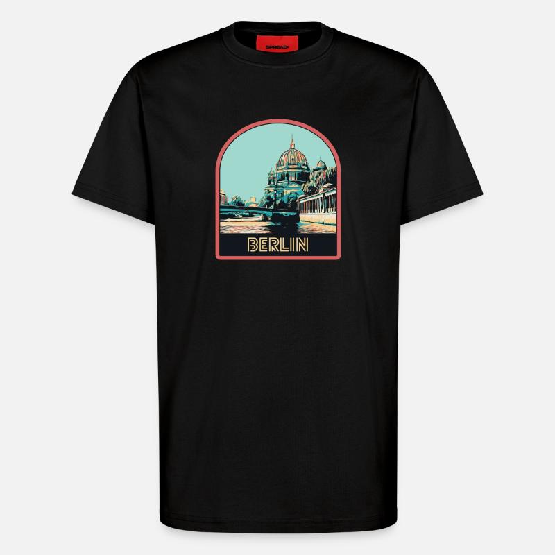 Illustration Historische Mitte Berlins - T-Shirt - made by SPREAD - SOLID BLACK