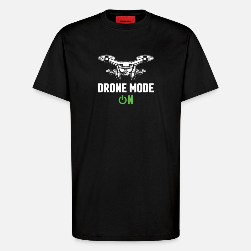 Mode drone activé - T-shirt bio décontracté fabriqué en UE - SOLID BLACK
