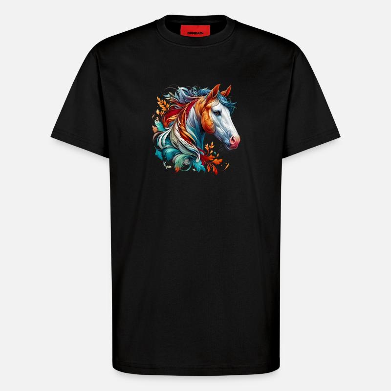 Pferd - T-Shirt - made by SPREAD - SOLID BLACK