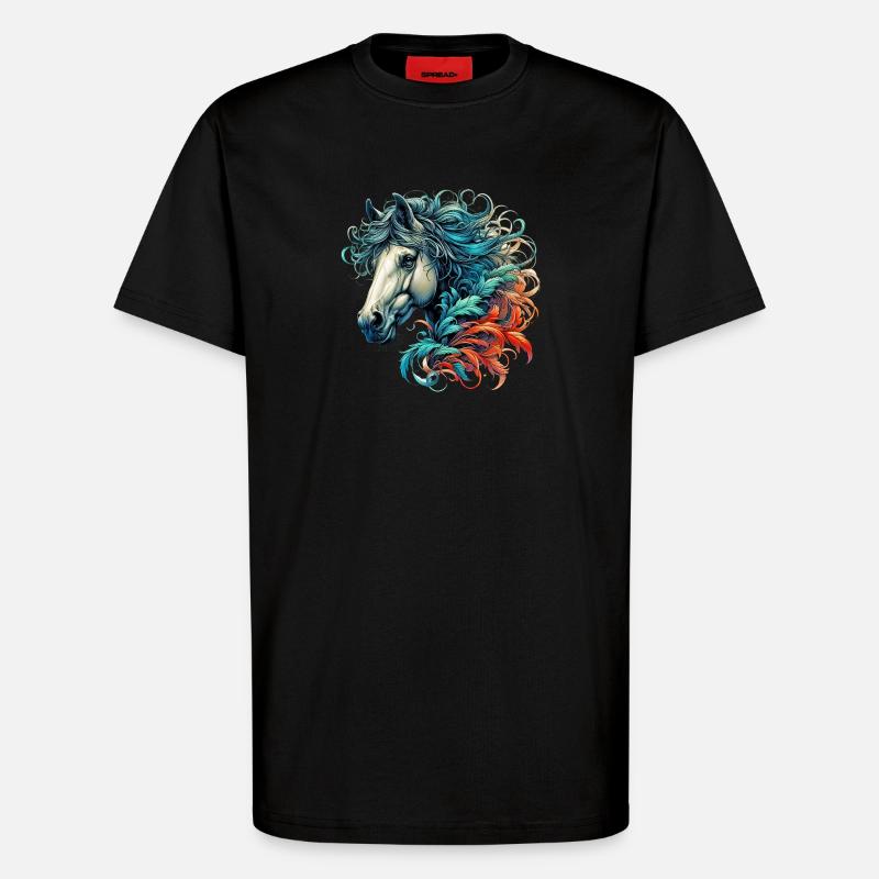 Pferd - T-Shirt - made by SPREAD - SOLID BLACK