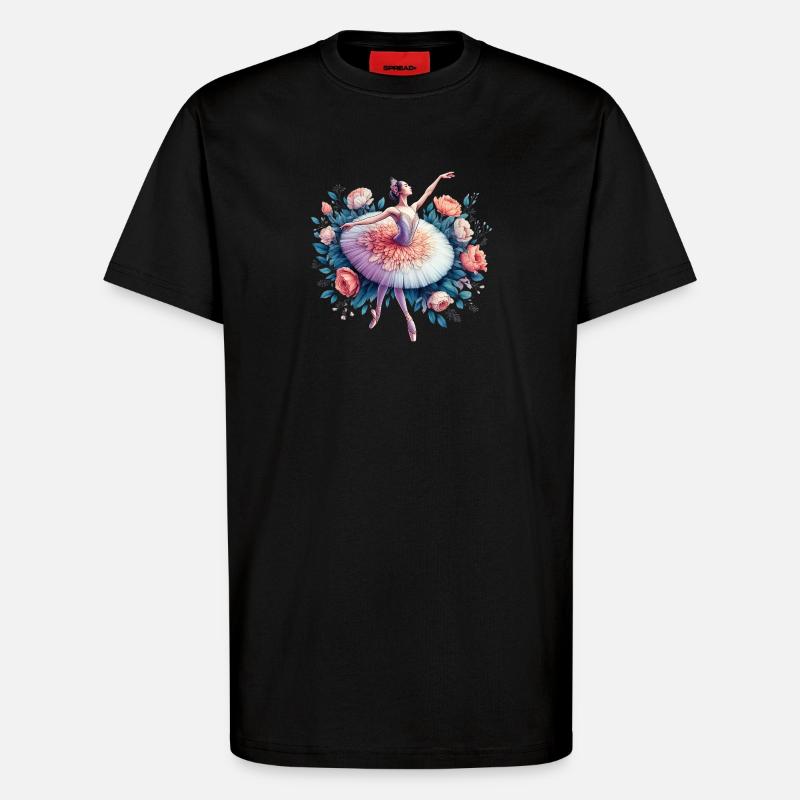 Danseuse de ballet avec tutu - T-shirt bio décontracté fabriqué en UE - SOLID BLACK