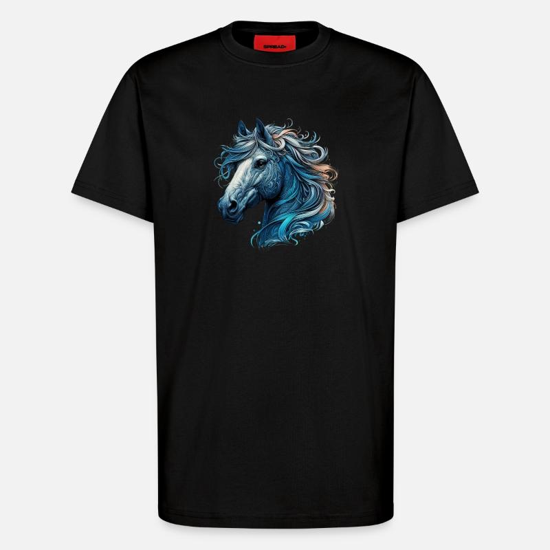 Pferd - T-Shirt - made by SPREAD - SOLID BLACK