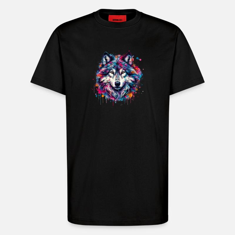 Wolf - T-Shirt - made by SPREAD - SOLID BLACK