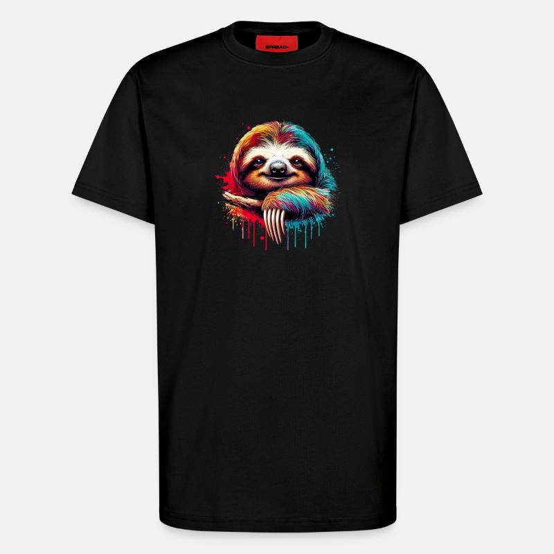 Faultier - T-Shirt - made by SPREAD - SOLID BLACK