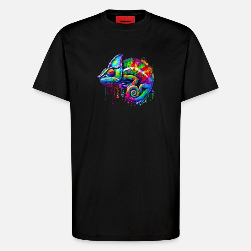 Chamäleon - T-Shirt - made by SPREAD - SOLID BLACK