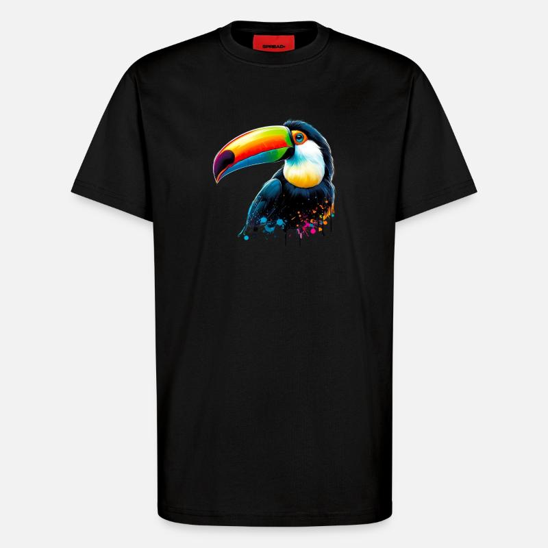 Toucan - T-Shirt - made by SPREAD - SOLID BLACK