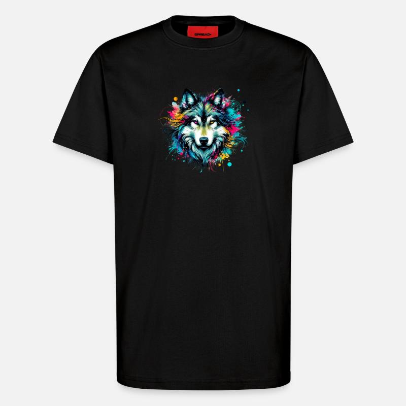 Wolf - T-Shirt - made by SPREAD - SOLID BLACK