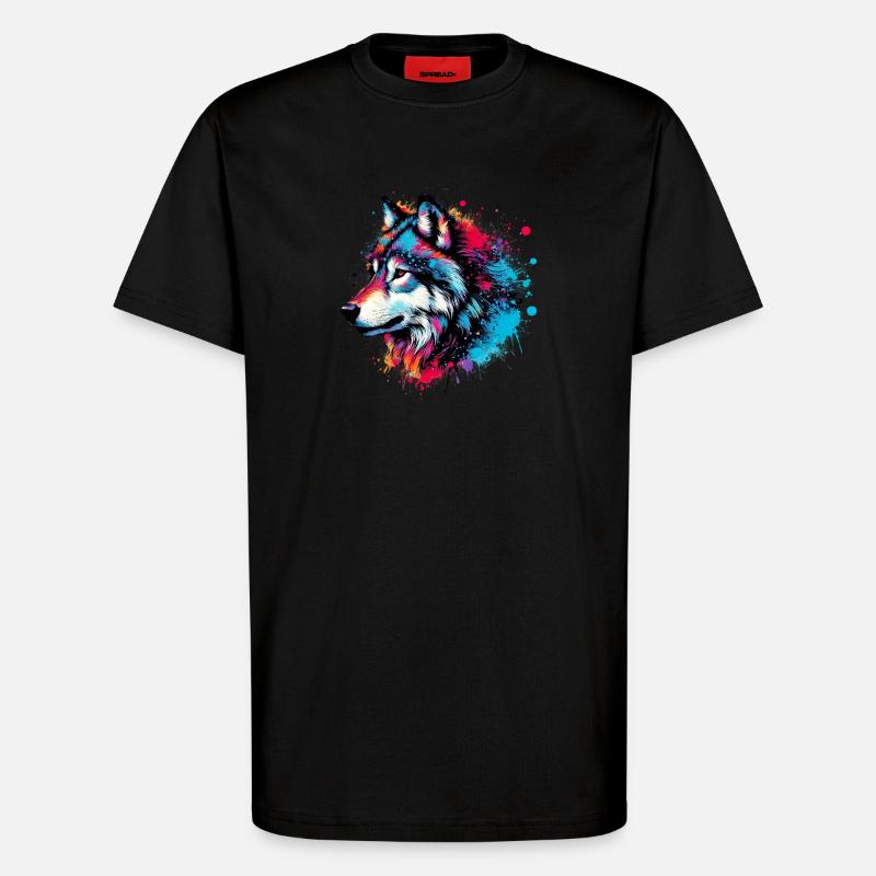 Loup - T-shirt bio décontracté fabriqué en UE - SOLID BLACK