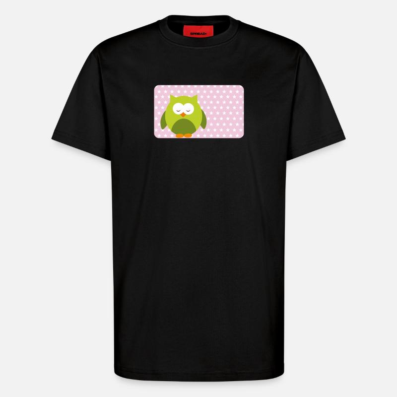Lustige Eule mit Sternchen rosa | personalisierbar - T-Shirt - made by SPREAD - SOLID BLACK