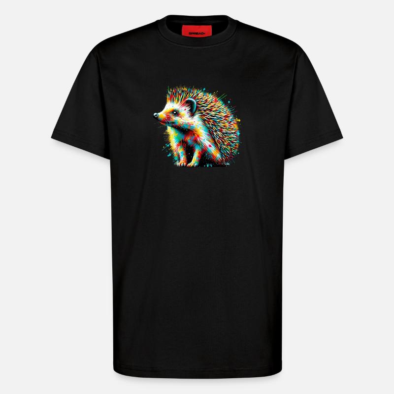 Hérisson - T-shirt bio décontracté fabriqué en UE - SOLID BLACK