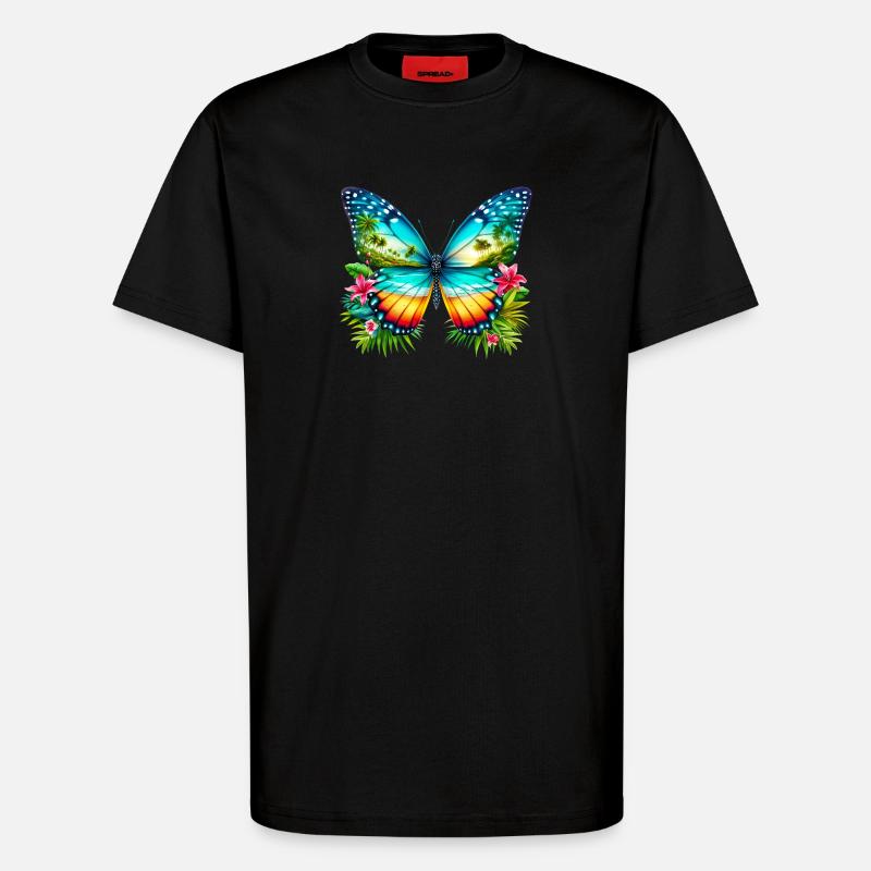 Papillon - T-shirt bio décontracté fabriqué en UE - SOLID BLACK