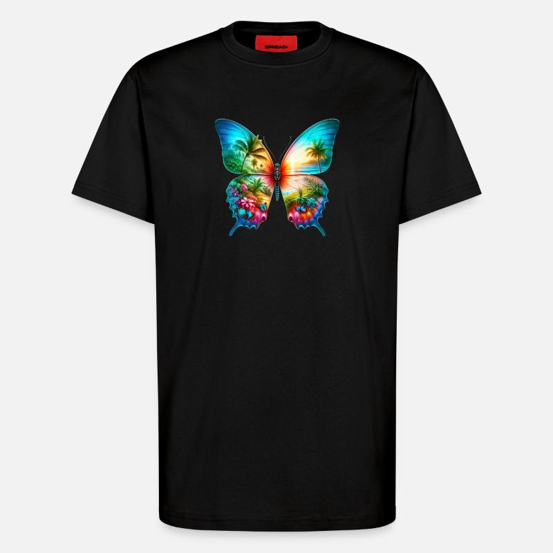 Papillon - T-shirt bio décontracté fabriqué en UE - SOLID BLACK