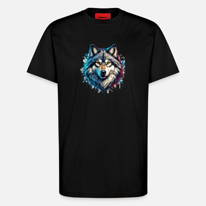 Wolf - T-Shirt - made by SPREAD - SOLID BLACK