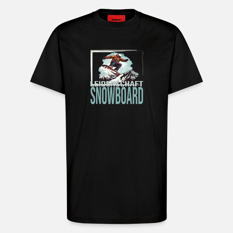 Leidenschaft Snowboard - T-Shirt - made by SPREAD - SOLID BLACK