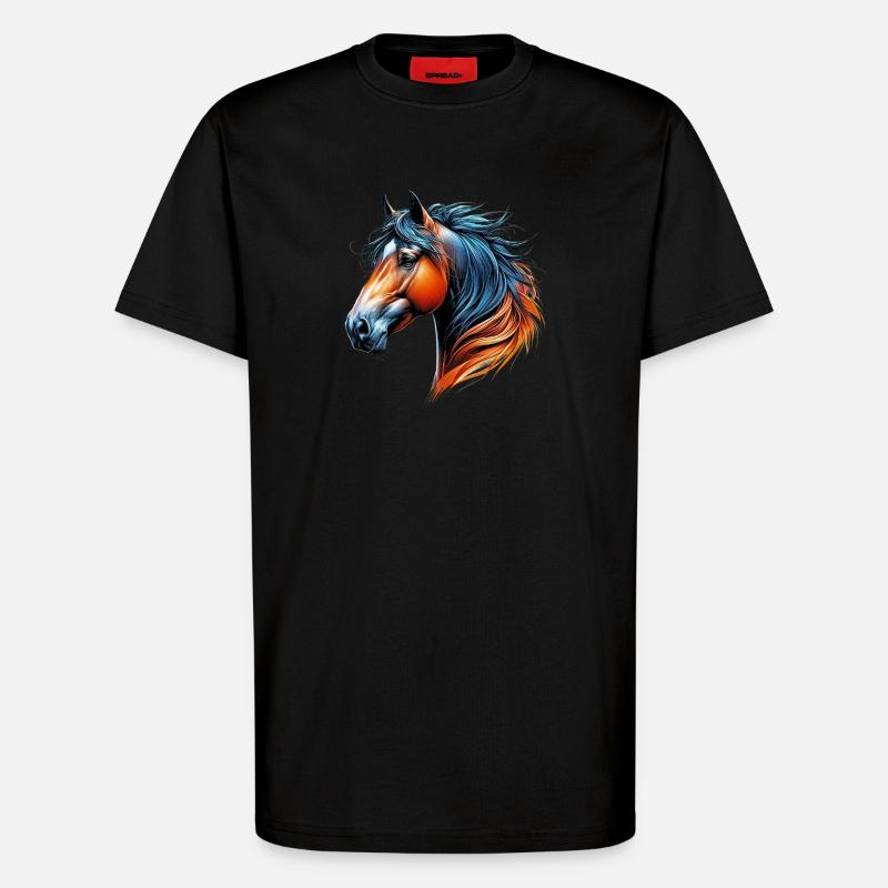 Pferd - T-Shirt - made by SPREAD - SOLID BLACK