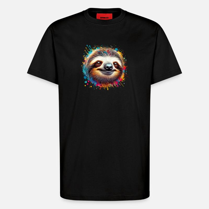 Faultier - T-Shirt - made by SPREAD - SOLID BLACK