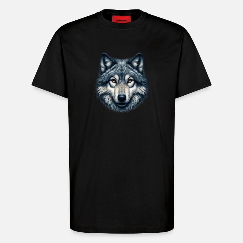 Wolf - T-Shirt - made by SPREAD - SOLID BLACK