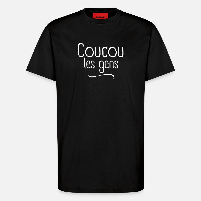 coucou, coucou les gens, vacances - T-shirt bio décontracté fabriqué en UE - SOLID BLACK