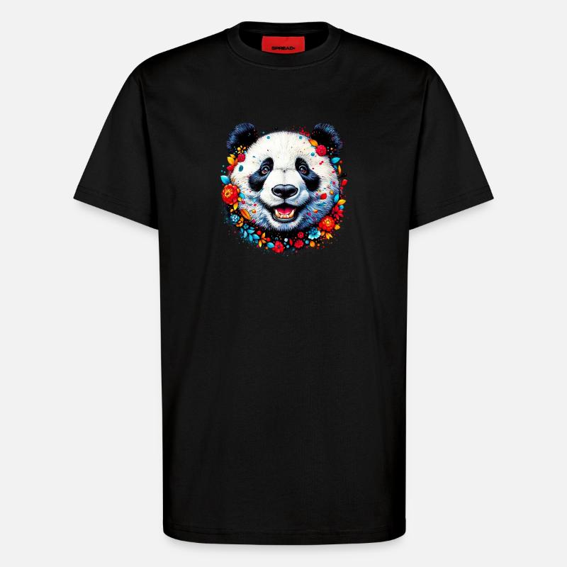 Panda - T-shirt bio décontracté fabriqué en UE - SOLID BLACK