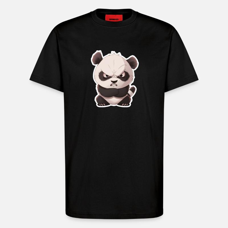 Mignon bébé panda panda cassé - T-shirt bio décontracté fabriqué en UE - SOLID BLACK