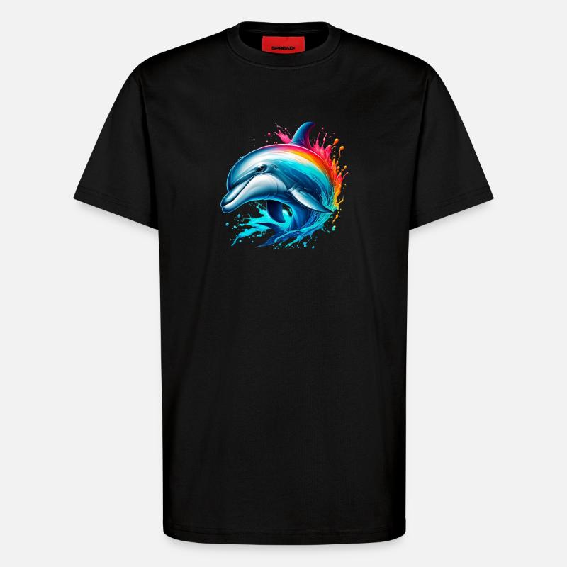 Dolphin - T-Shirt - made by SPREAD - SOLID BLACK