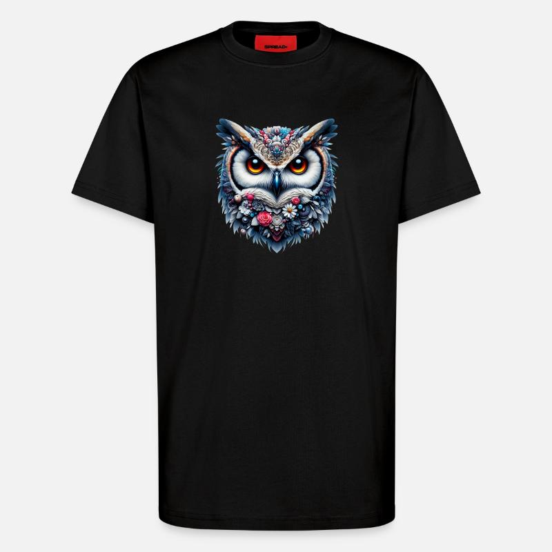 Eule - T-Shirt - made by SPREAD - SOLID BLACK