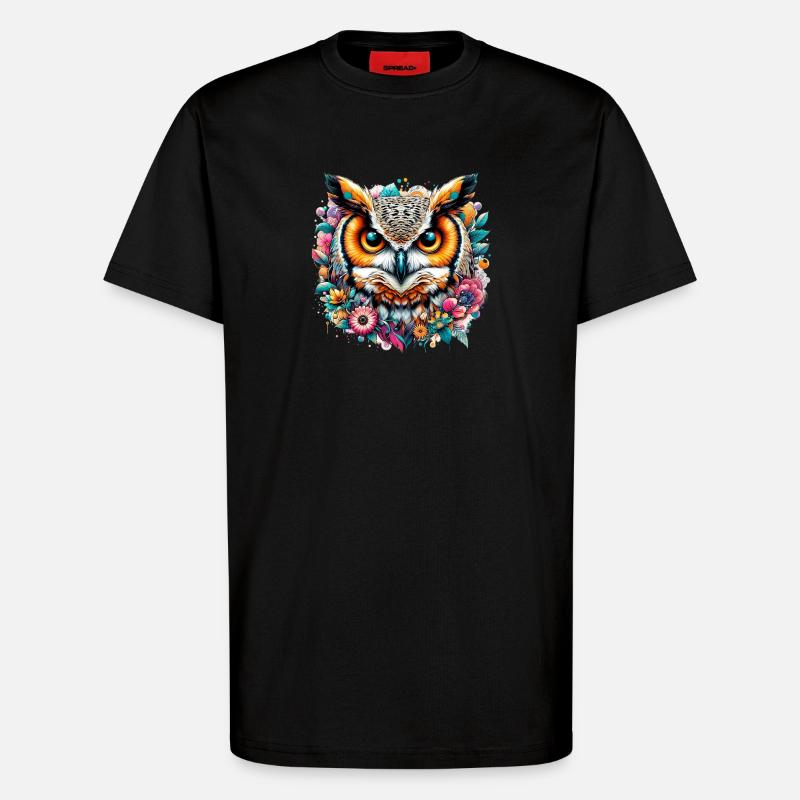Eule - T-Shirt - made by SPREAD - SOLID BLACK