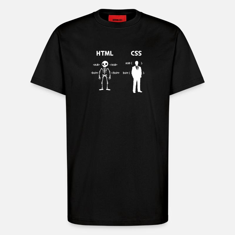 Code Css C++ Php Java Developer Code Scripting - Maglietta ecologica casual Made in UE - SOLID BLACK