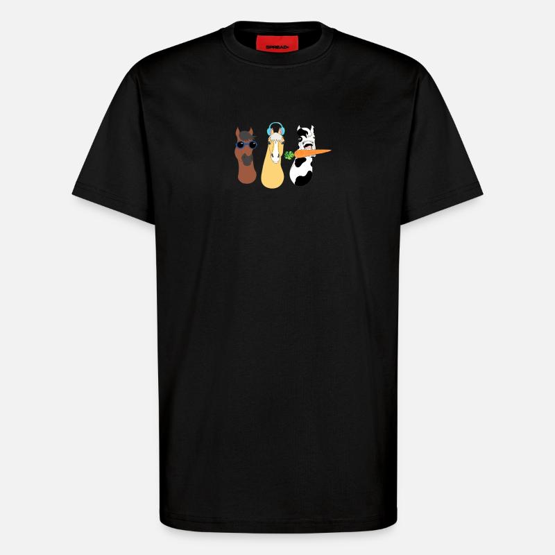 Funky Tierdesign mit bunten Accessoires - T-Shirt - made by SPREAD - SOLID BLACK