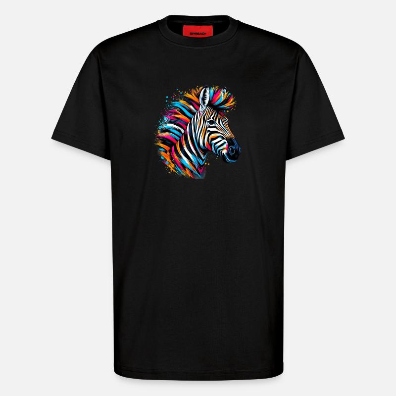 Zebra - T-Shirt - made by SPREAD - SOLID BLACK