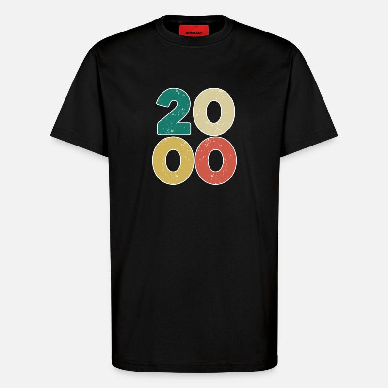 2000 - Année 2000 - Année 2000 - T-shirt bio décontracté fabriqué en UE - SOLID BLACK