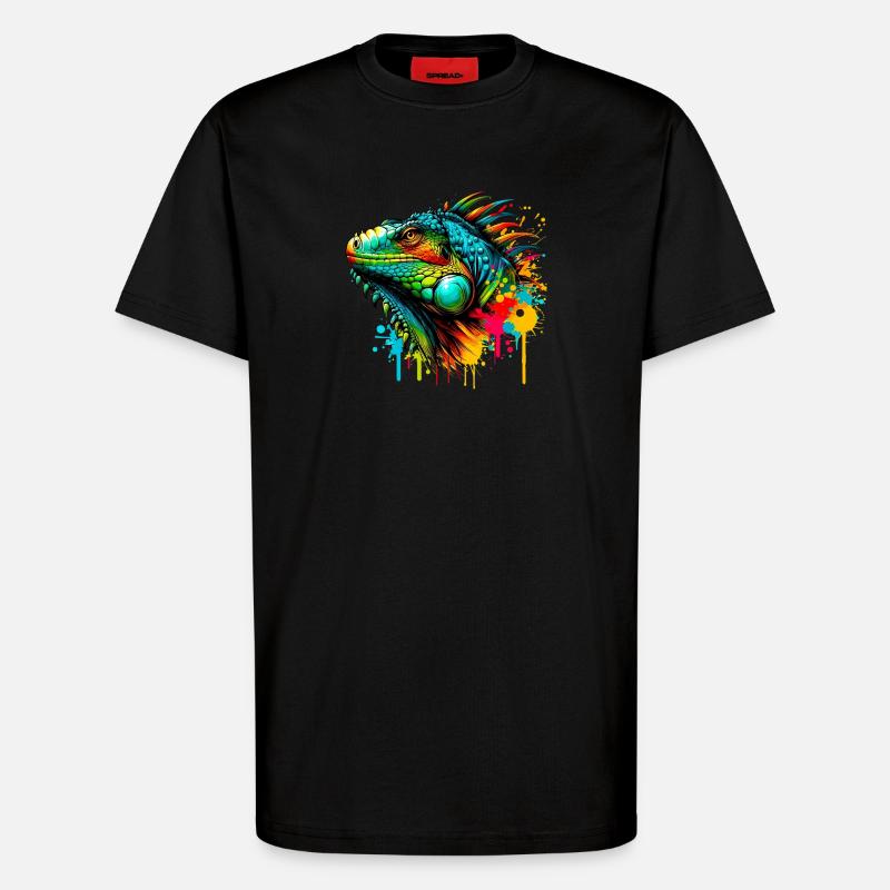 Leguan - T-Shirt - made by SPREAD - SOLID BLACK