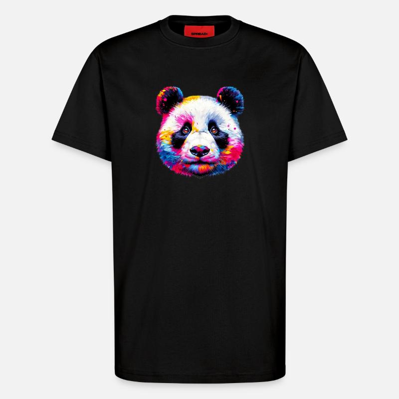 Panda - T-Shirt - made by SPREAD - SOLID BLACK