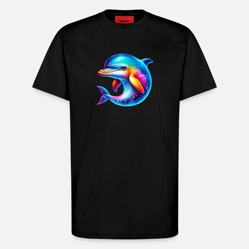 Delfin - T-Shirt - made by SPREAD - SOLID BLACK