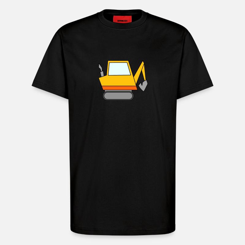 Bagger Baustelle Baggerfahrer - T-Shirt - made by SPREAD - SOLID BLACK
