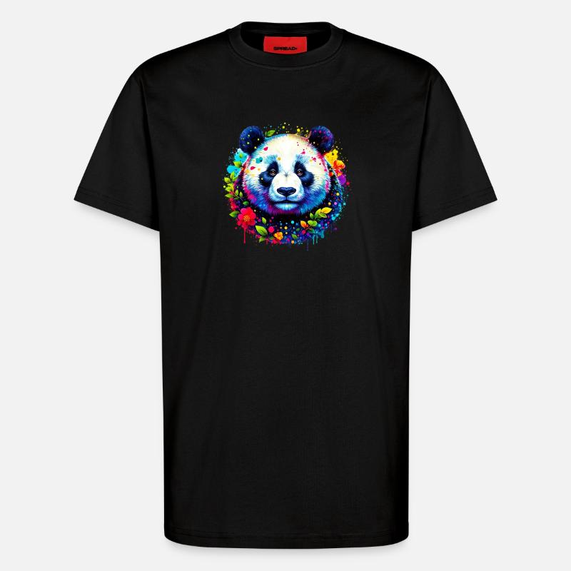 Panda - T-Shirt - made by SPREAD - SOLID BLACK