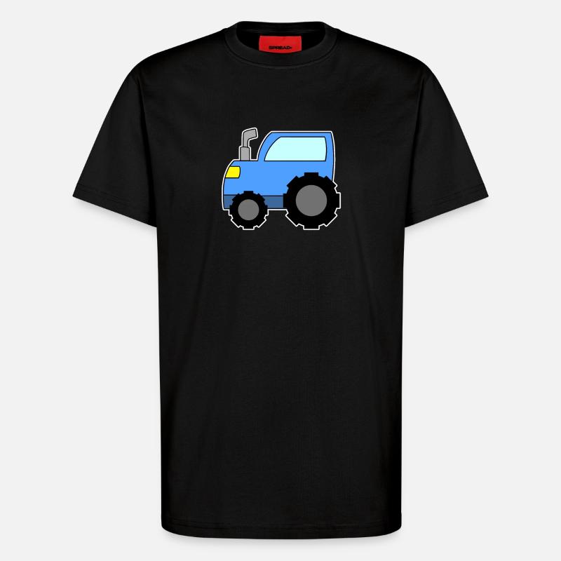 Traktor Blau - T-Shirt - made by SPREAD - SOLID BLACK