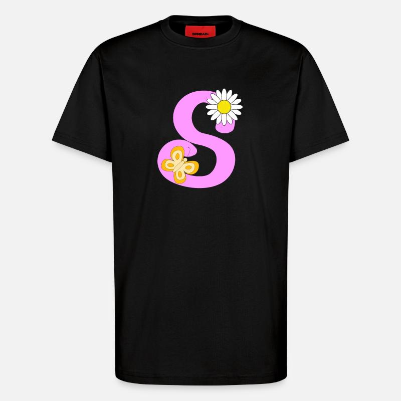 S Buchstabe - T-Shirt - made by SPREAD - SOLID BLACK