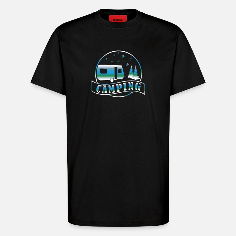 Camping Caravan Wald - T-Shirt - made by SPREAD - SOLID BLACK