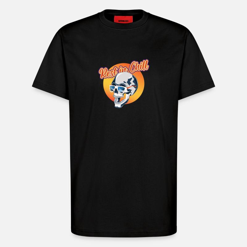 Rest in Chill Skull - T-Shirt - made by SPREAD - SOLID BLACK